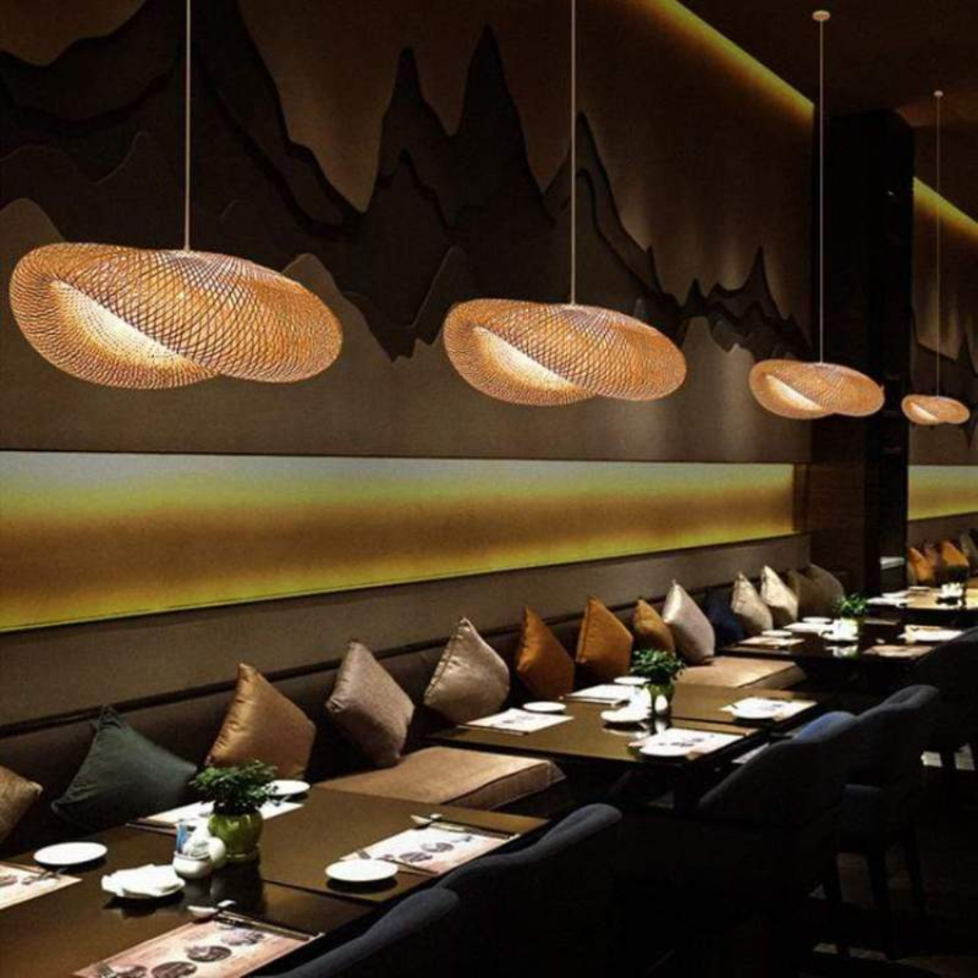 Natural Bamboo LED Hanging Light Balls