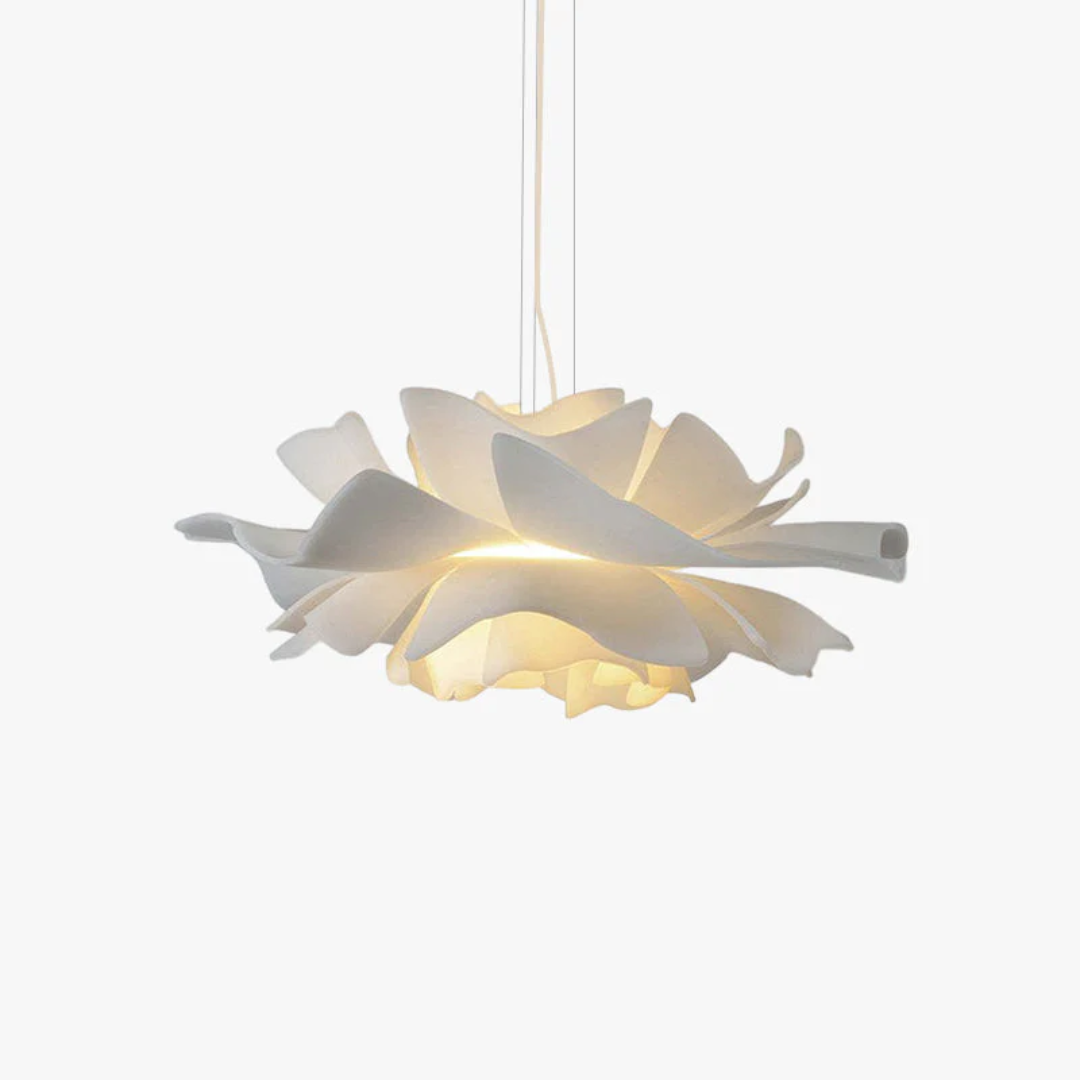 Elegant White Floral Pendant Light Metal Sophia - Fesara