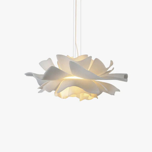 Elegant White Floral Pendant Light Metal Sophia - Fesara