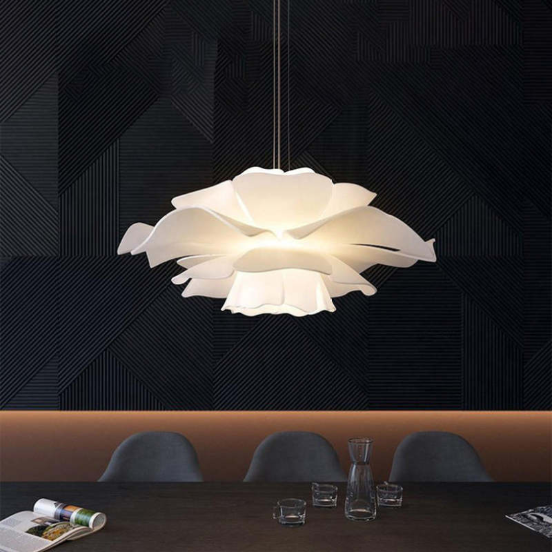 Elegant White Floral Pendant Light Metal Sophia