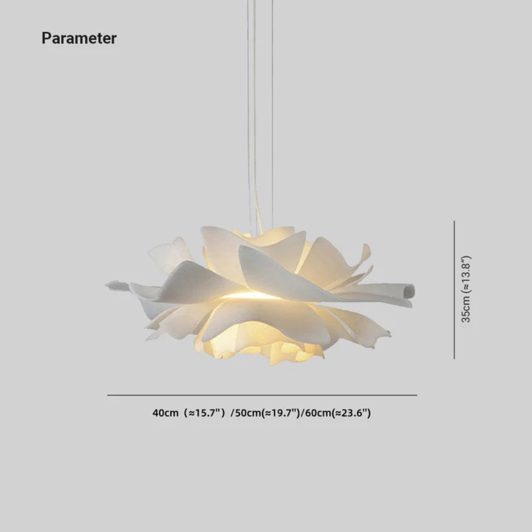 Elegant White Floral Pendant Light Metal Sophia