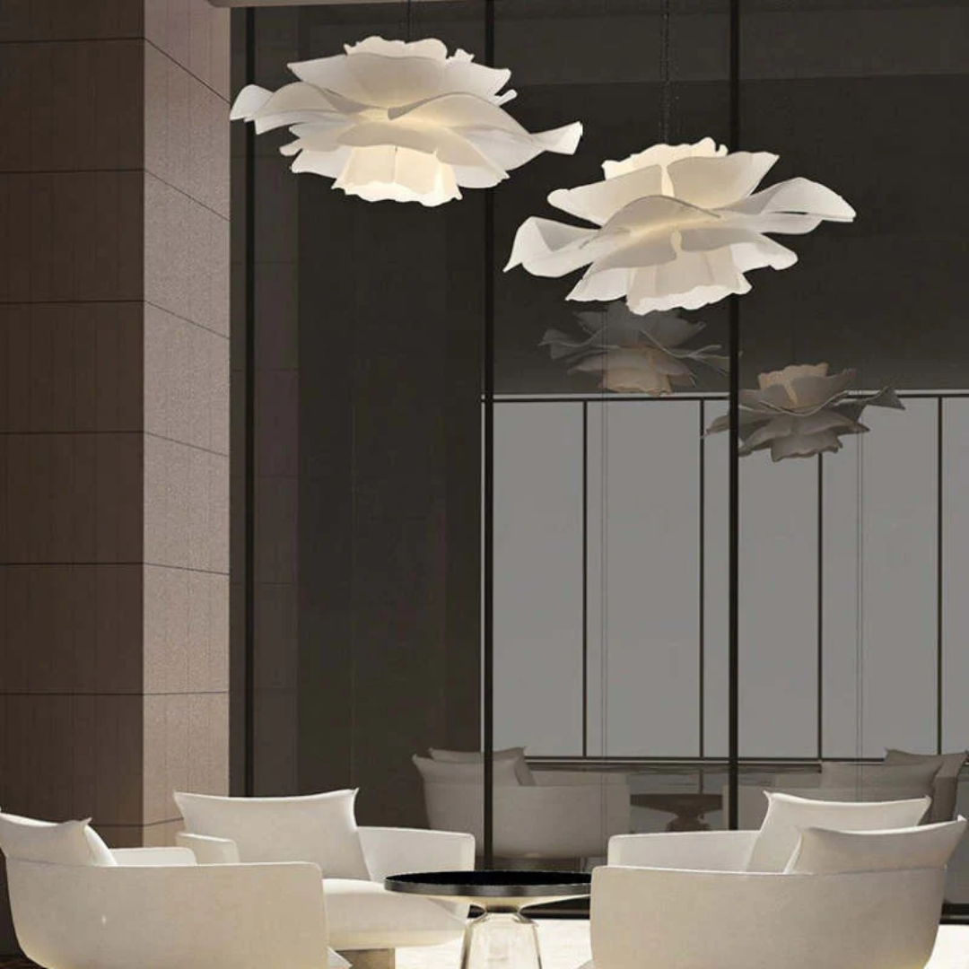 Elegant White Floral Pendant Light Metal Sophia