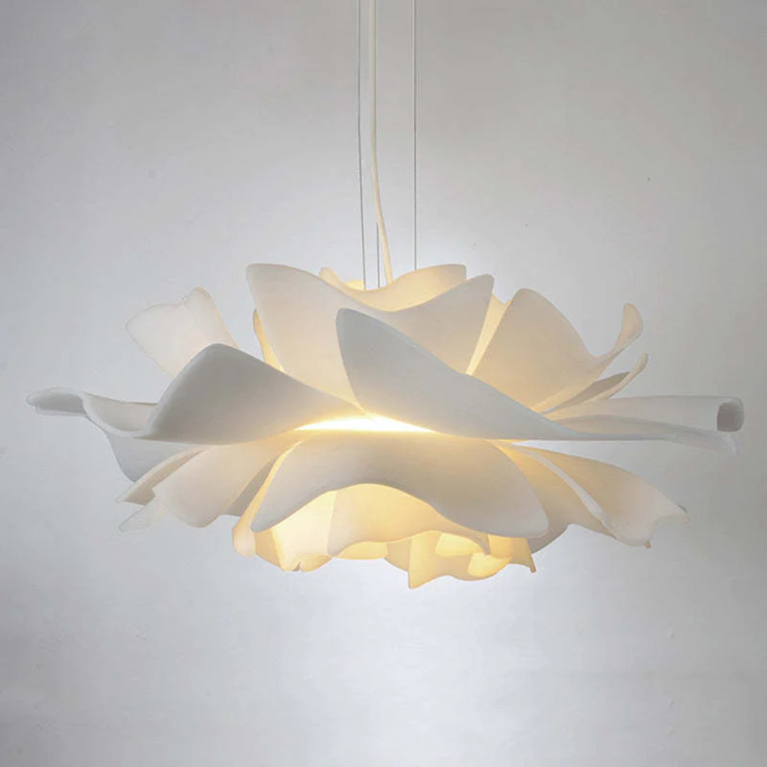 Elegant White Floral Pendant Light Metal Sophia