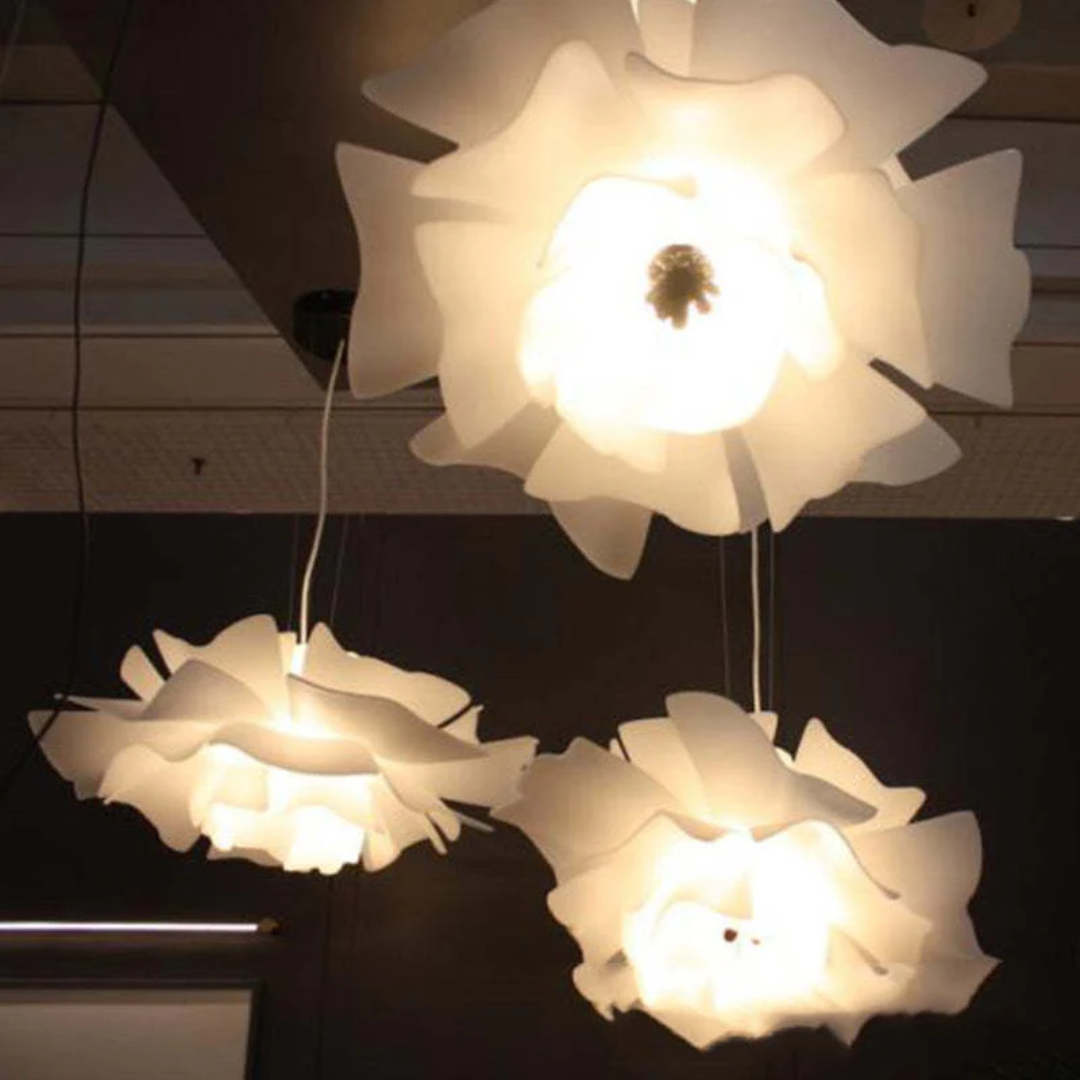 Elegant White Floral Pendant Light Metal Sophia