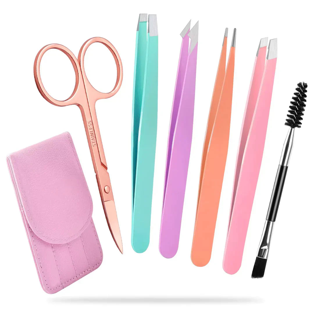 Professional Eyebrow Tweezers Kit with Travel Box - Fesara