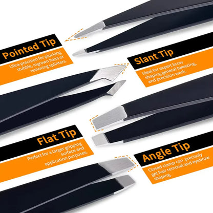 Professional Eyebrow Tweezers Kit with Travel Box