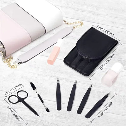 Professional Eyebrow Tweezers Kit with Travel Box