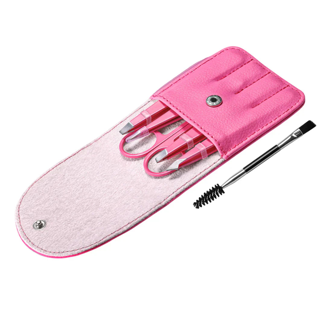 Professional Eyebrow Tweezers Kit with Travel Box