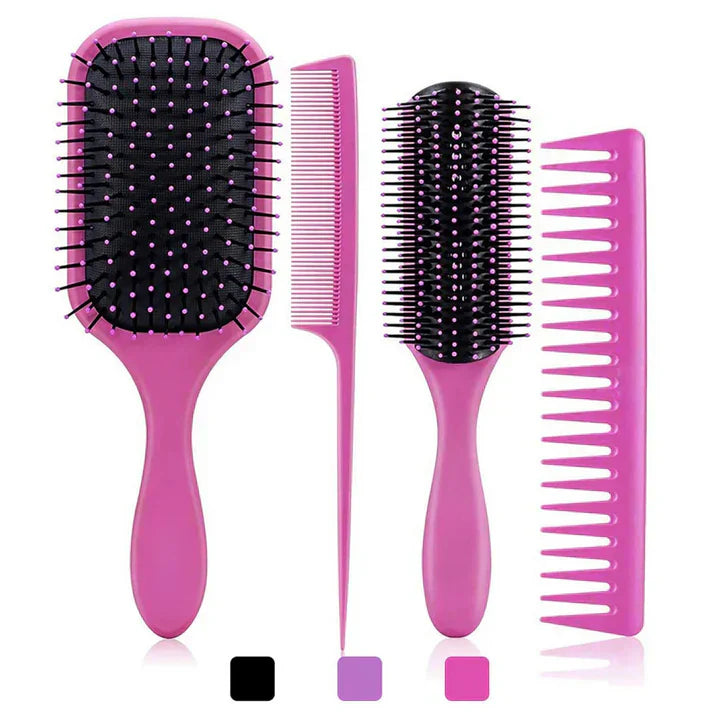 Gentle 4-piece Hair Brush Detangling Kit