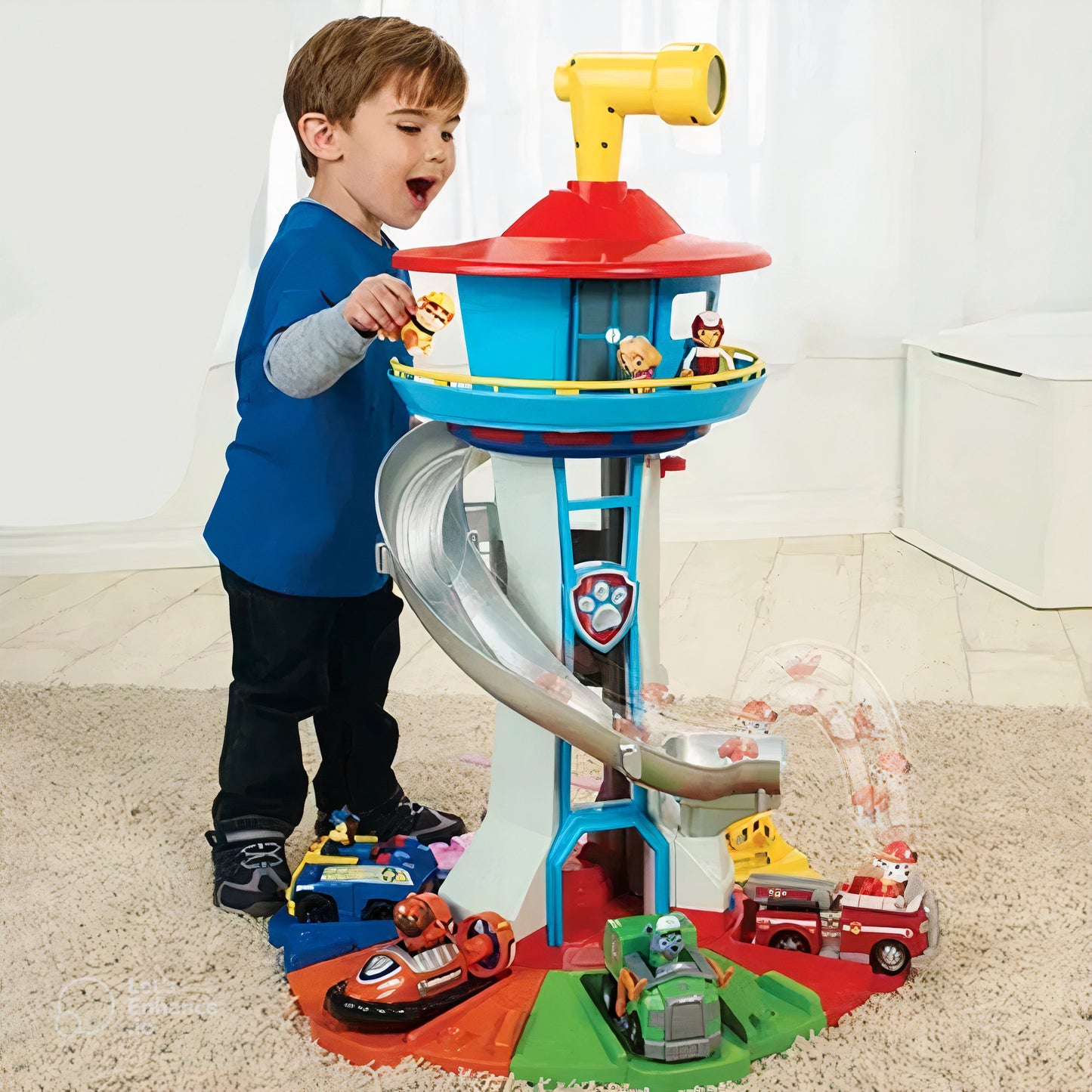 Children's Indoor Slide and Car Racing Track Playset - Fesara