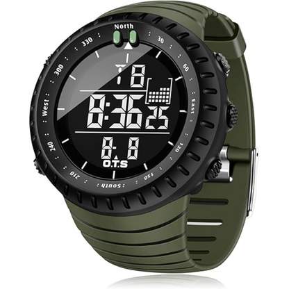 Rugged Men's Water Resistant Sports Watch with LED Light