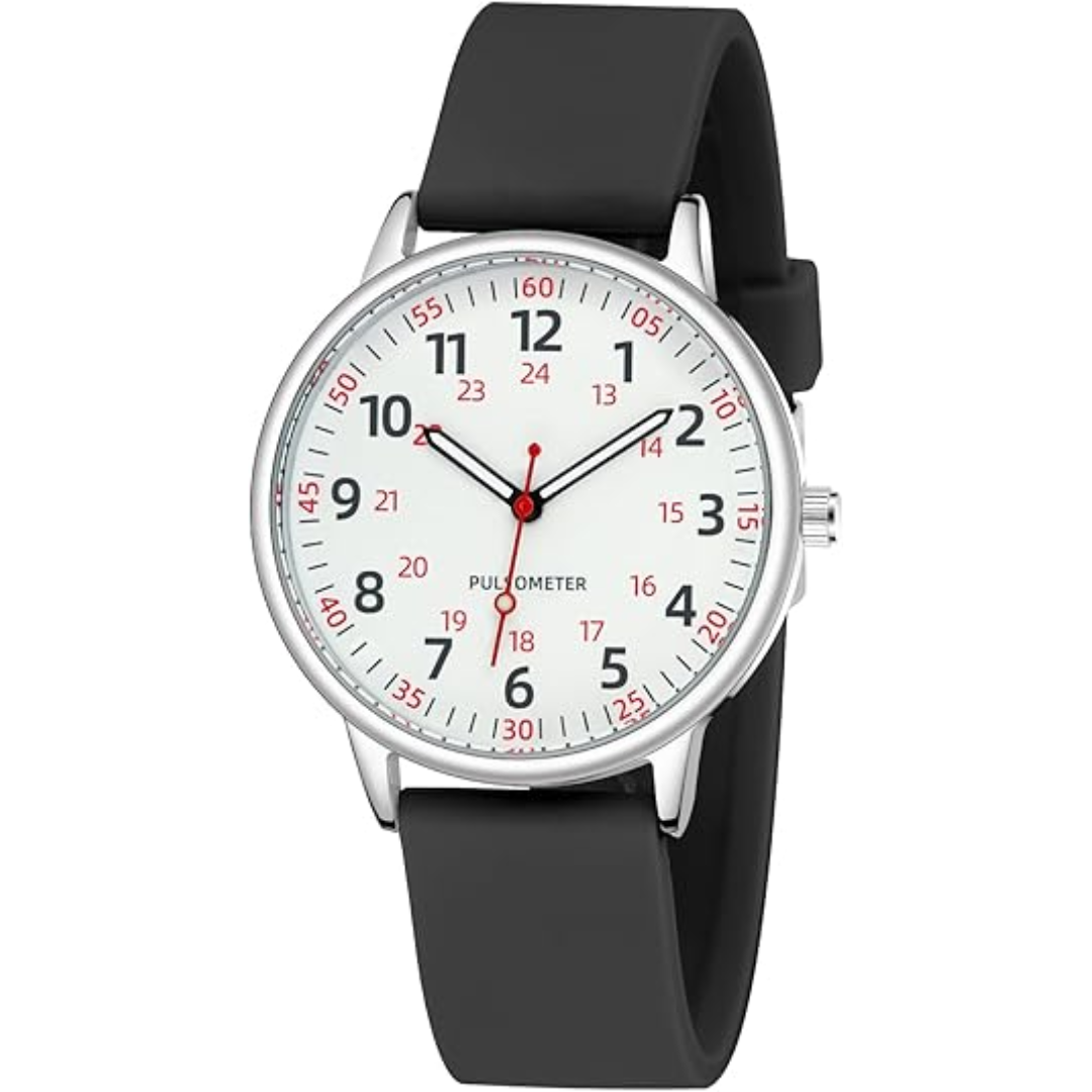 Fashionable Ladies Clip On Watch - Water Resistant Silicone Strap