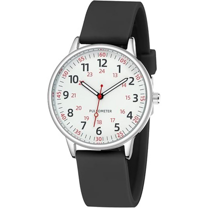 Fashionable Ladies Clip On Watch - Water Resistant Silicone Strap