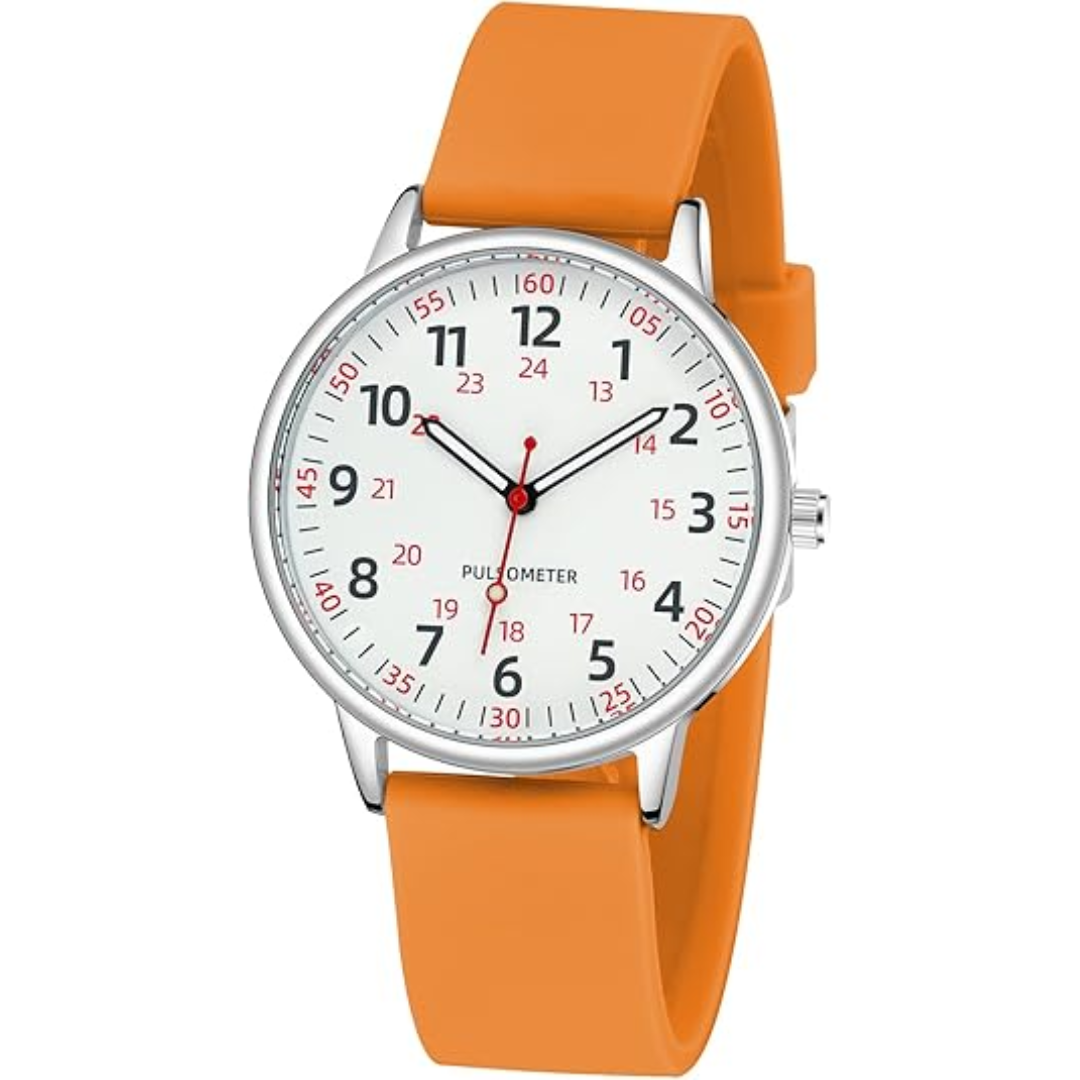 Fashionable Ladies Clip On Watch - Water Resistant Silicone Strap