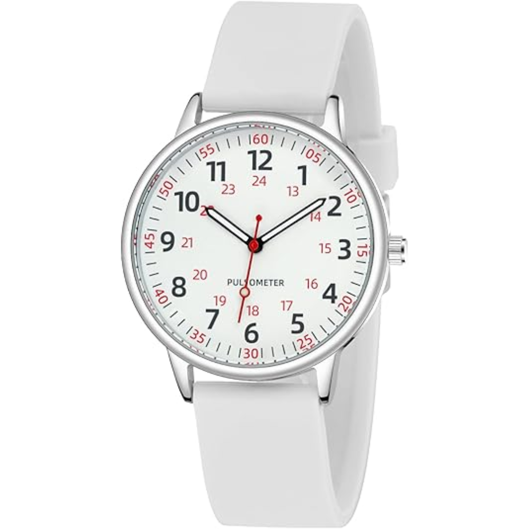 Fashionable Ladies Clip On Watch - Water Resistant Silicone Strap - Fesara