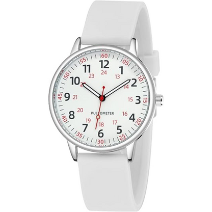 Fashionable Ladies Clip On Watch - Water Resistant Silicone Strap - Fesara
