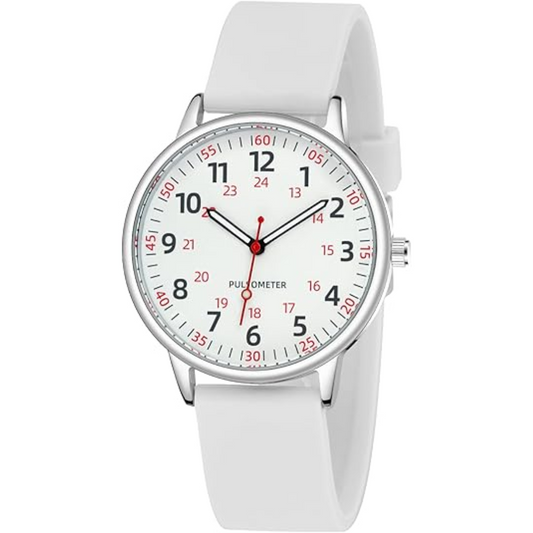 Fashionable Ladies Clip On Watch - Water Resistant Silicone Strap - Fesara