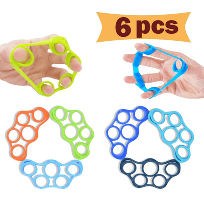 Compact 6pc Finger Exerciser Grip Strengthener Set