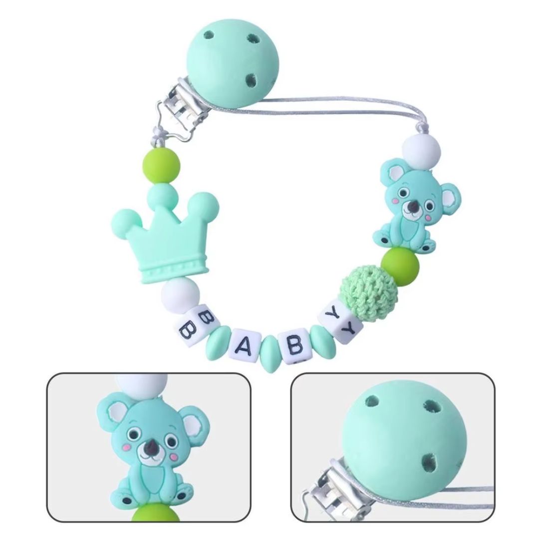 Cute Baby Pacifier Clip with Teddy Bear