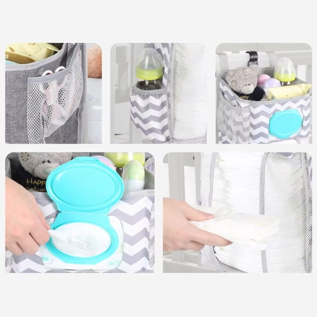 Crib Storage Organizer - Hanging Diaper Caddy