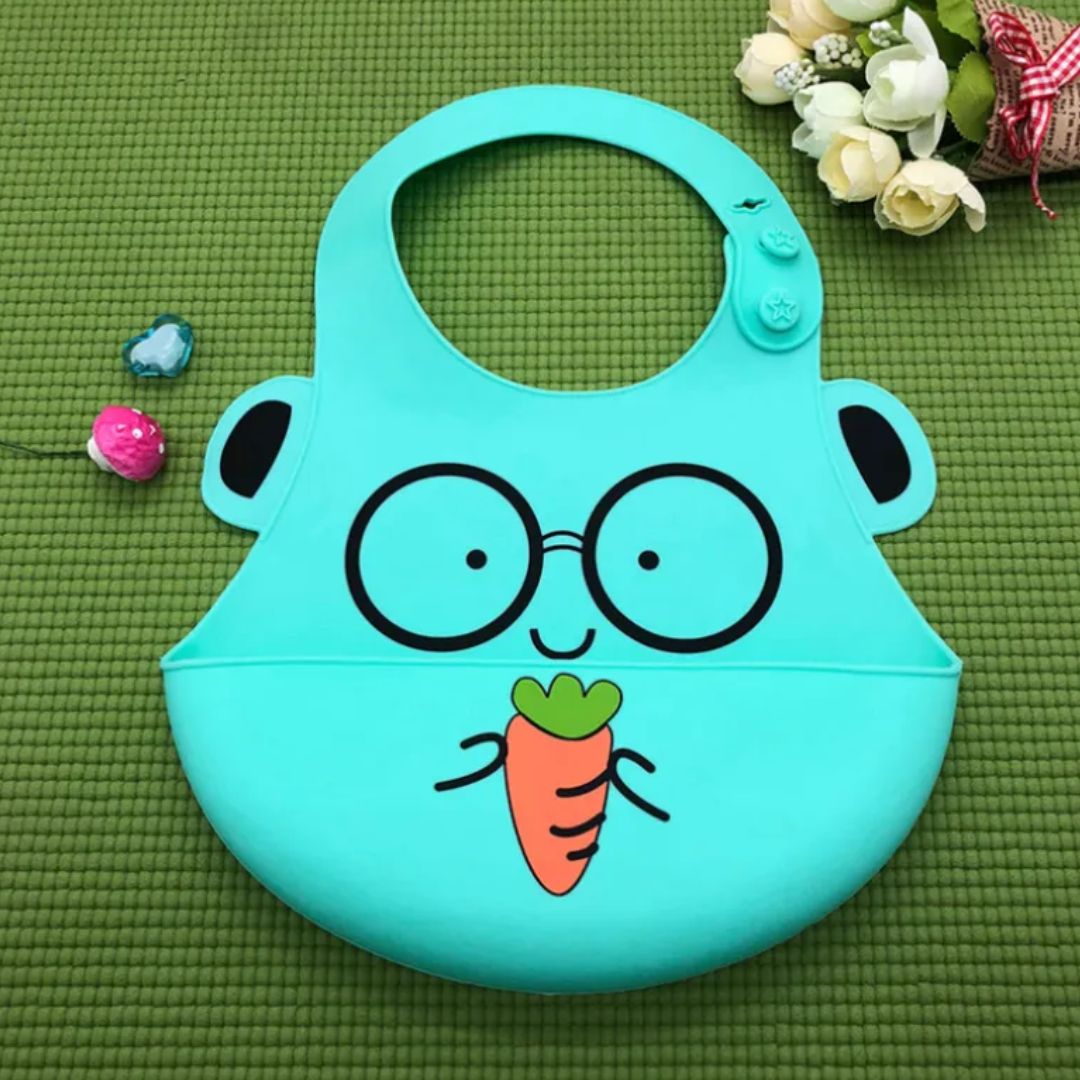 Soft Silicone Baby Bibs with Cute Animal Patterns