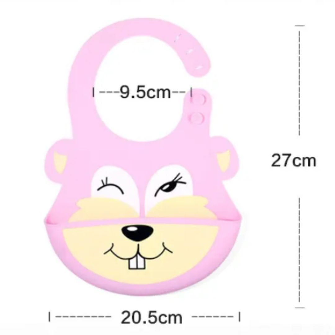 Soft Silicone Baby Bibs with Cute Animal Patterns