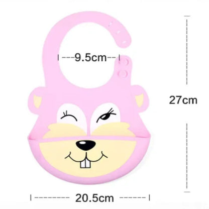 Soft Silicone Baby Bibs with Cute Animal Patterns