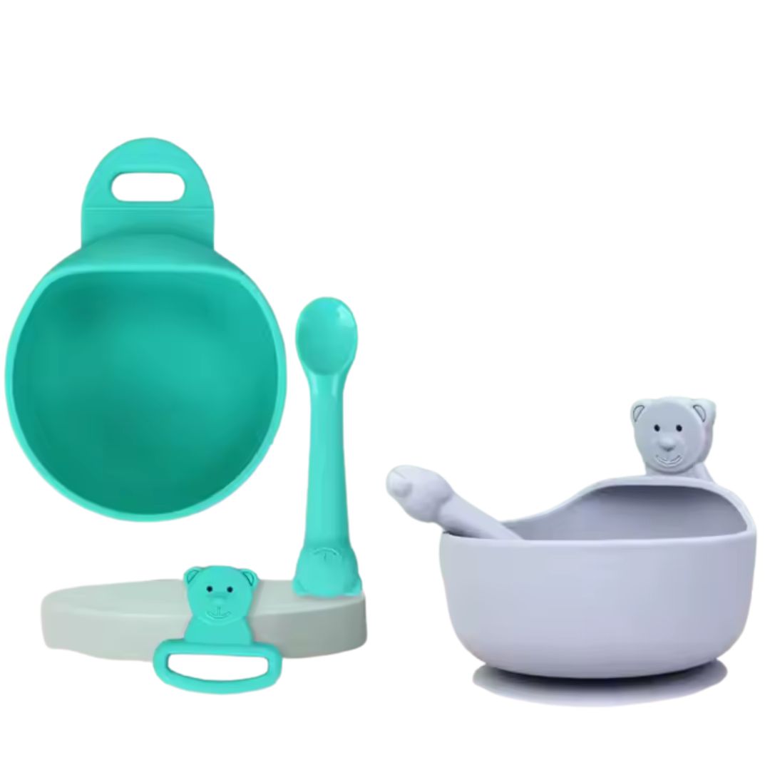 Soft Silicone Baby Feeding Bowl Set with Spoon