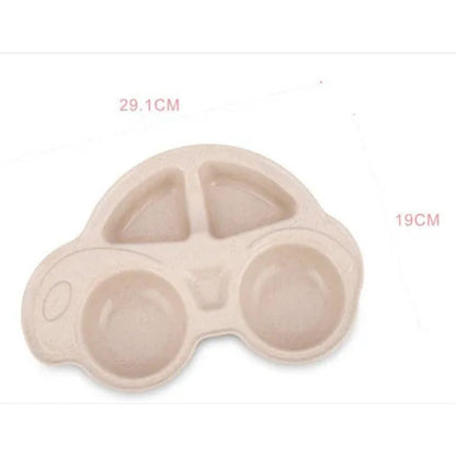 Kids' Car Shaped Divided Plate Made of Eco Friendly Material