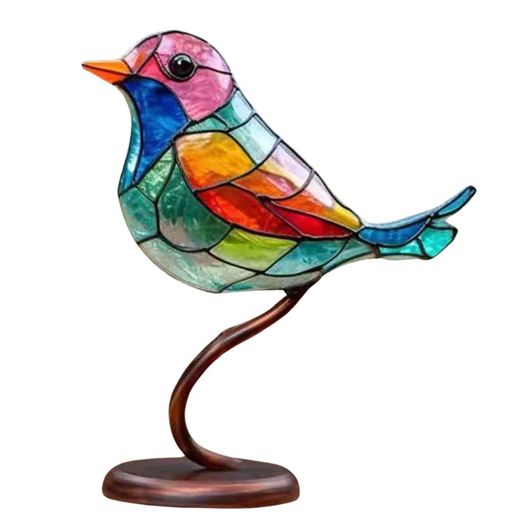 Vibrant Bird Perch Home Decor Figurine - Fesara