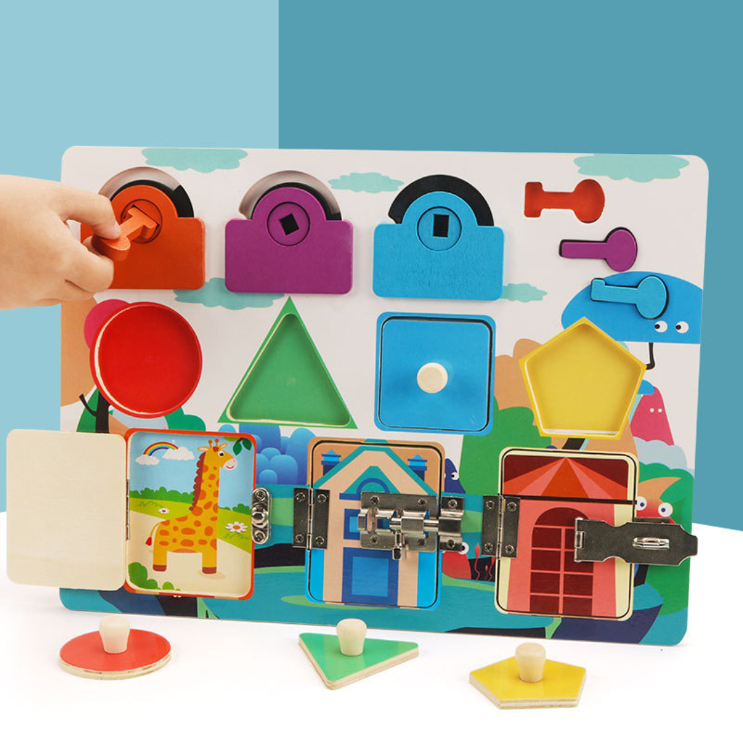 Educational Kids Learning Activity Board with Multiple Tasks
