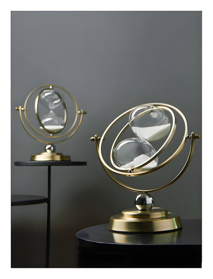 Classic Hourglass Clock with Gold Finish