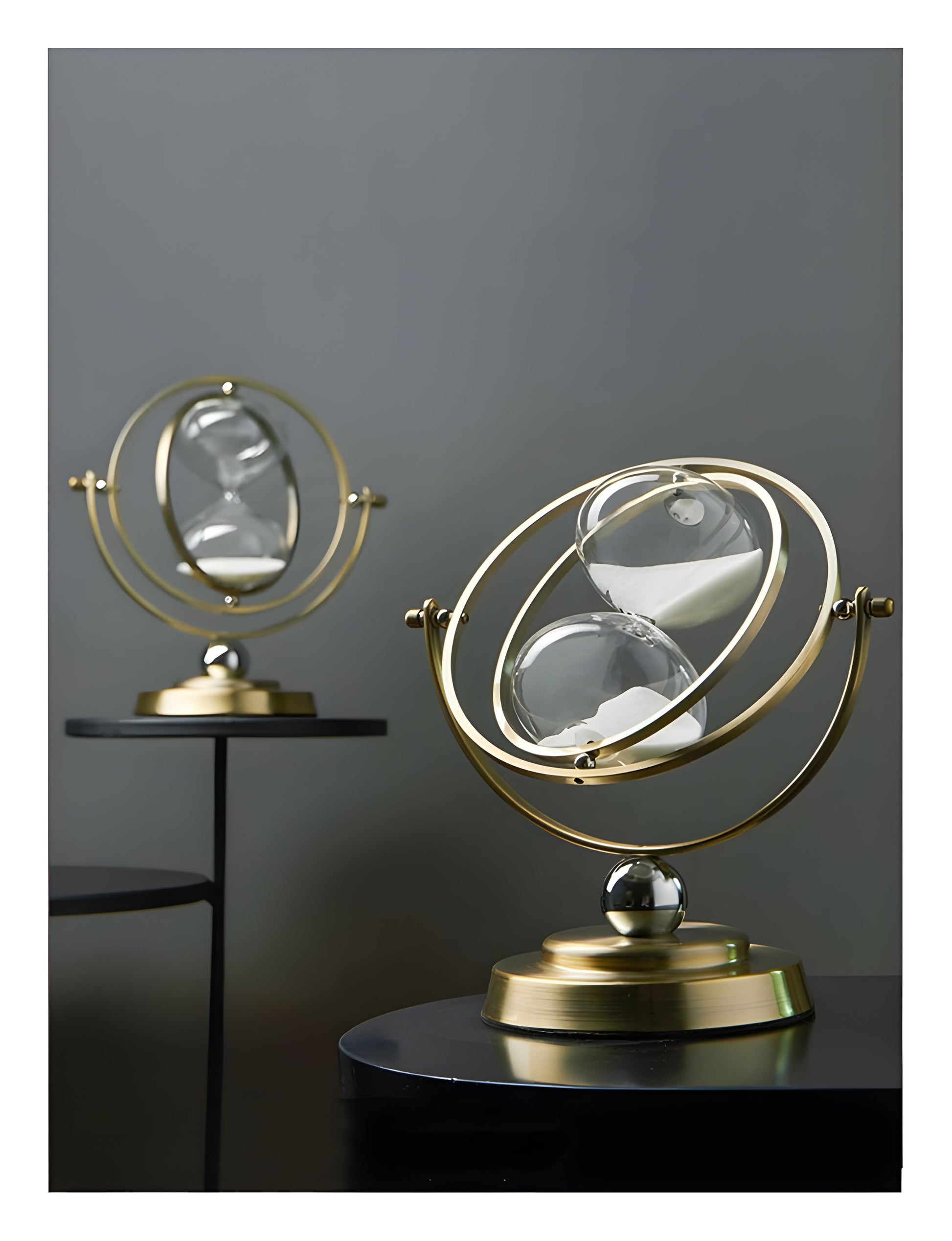 Classic Hourglass Clock with Gold Accents - Fesara