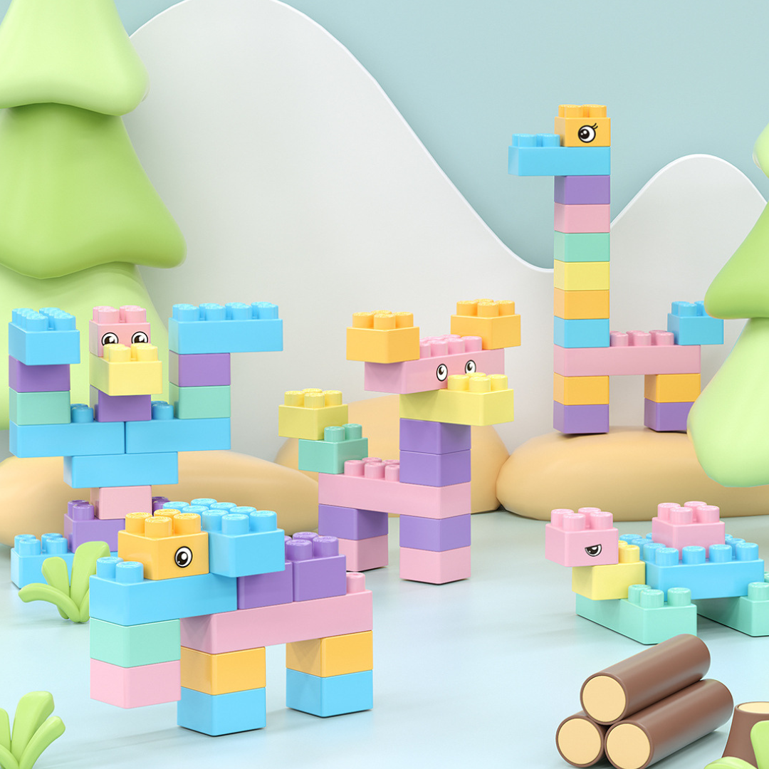 Kids Building Play Table with Blocks and Toys