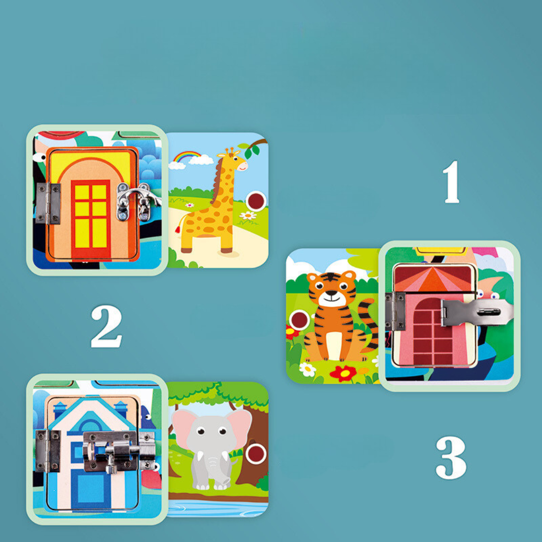 Educational Kids Learning Activity Board with Multiple Tasks