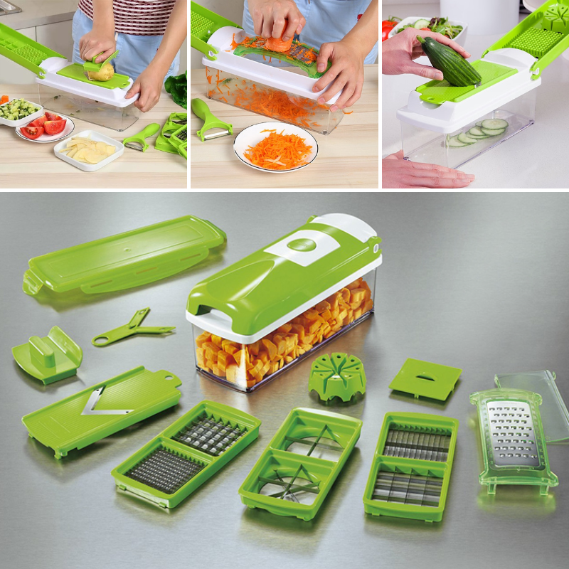 Easy Cut 12-in-1 Veggie Chopper with Safety Guard - Fesara