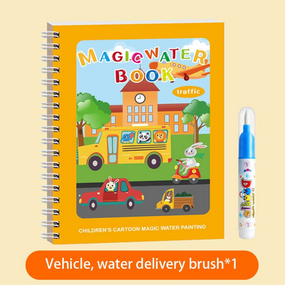 Colorful Water Paint Book Set with Brush (6 Pack)