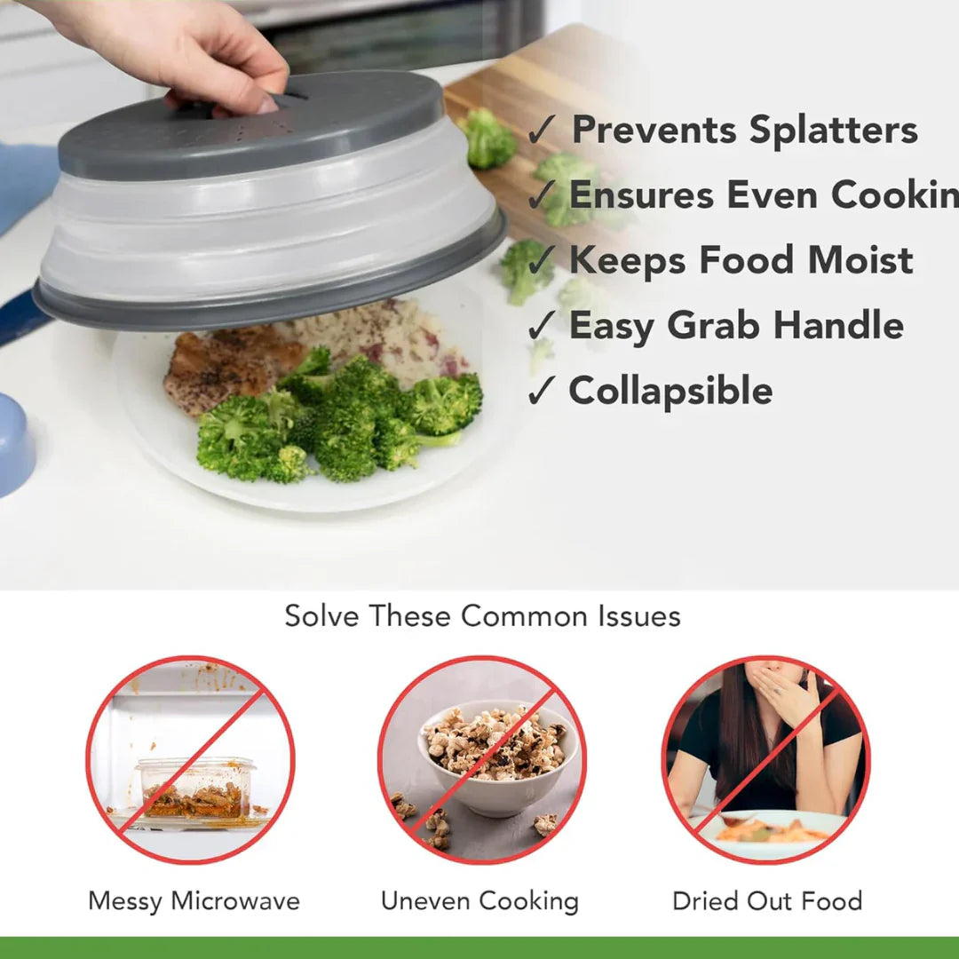 Collapsible Microwave Food Cover Lid
