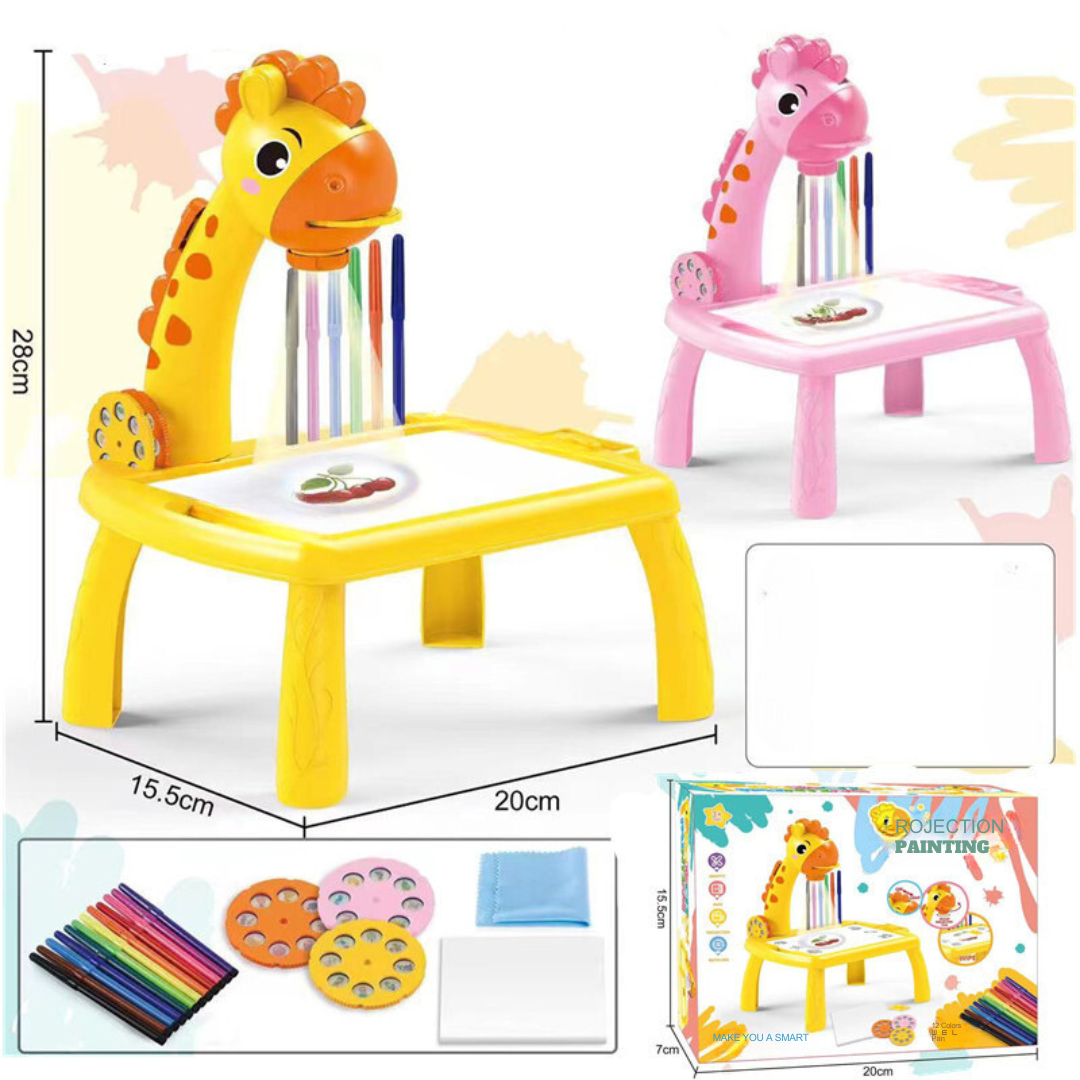 Artistic Home Drawing Table with Built-in Projector