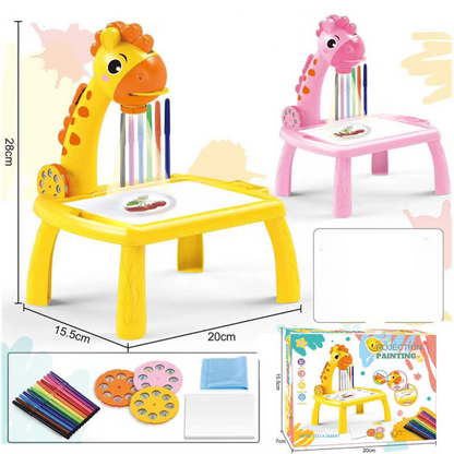 Artistic Home Drawing Table with Built-in Projector
