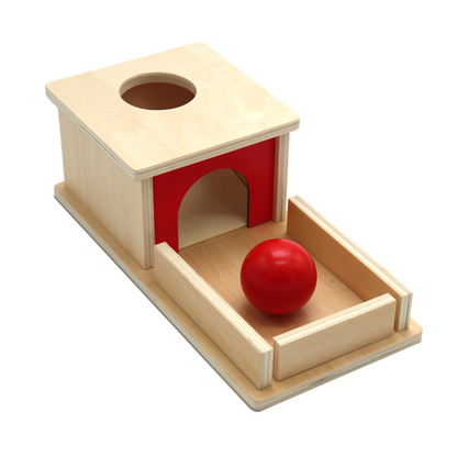 Natural Wood Toy Box with Balls for Kids