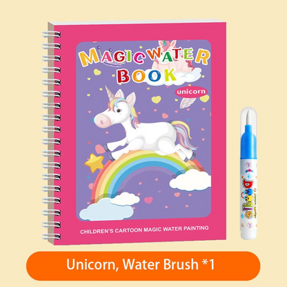 Colorful Water Paint Book Set with Brush (6 Pack)