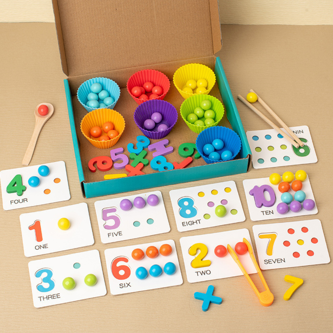 Educational Number Colour Sorting Ball Set for Kids - Fesara