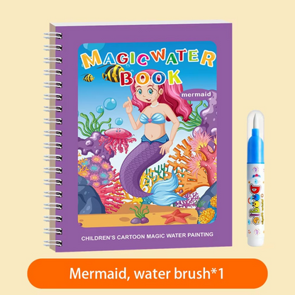 Colorful Water Paint Book Set with Brush (6 Pack)