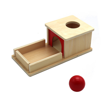 Natural Wood Toy Box with Balls for Kids