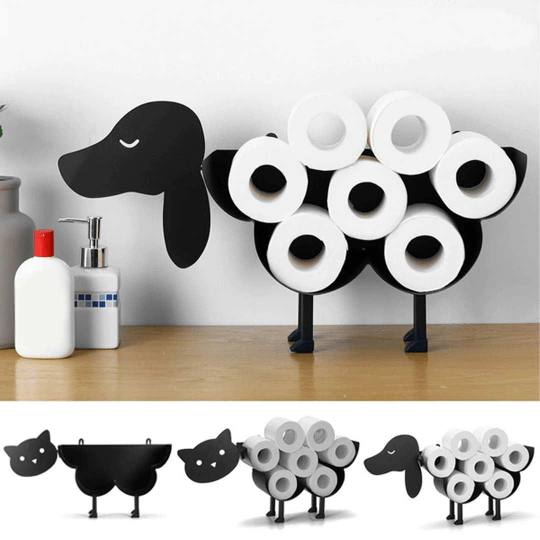 Cute Animal Iron Toilet Paper Holder WALL MOUNT