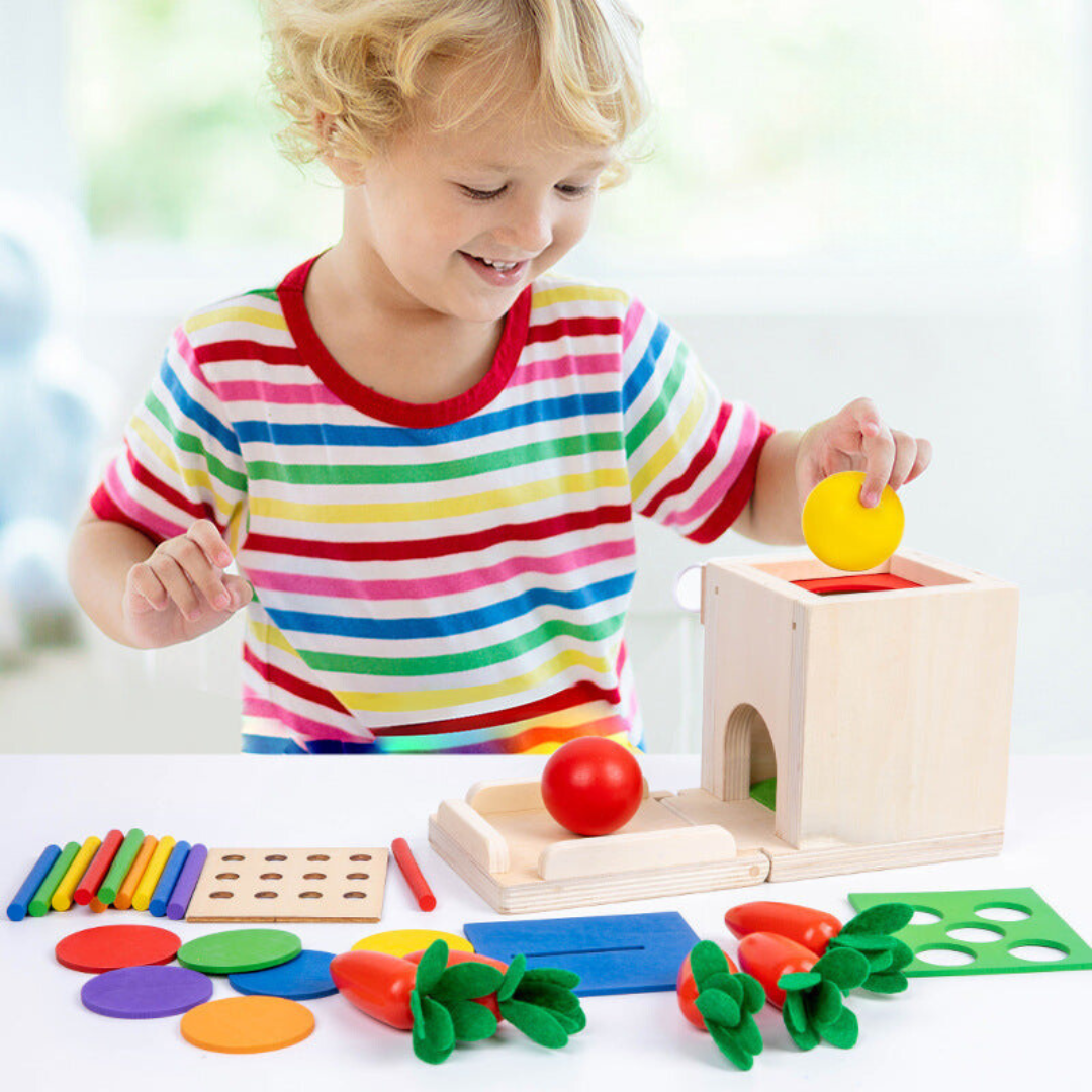 Wooden Educational Playset 5 in 1 Kids Learning Toy - Fesara