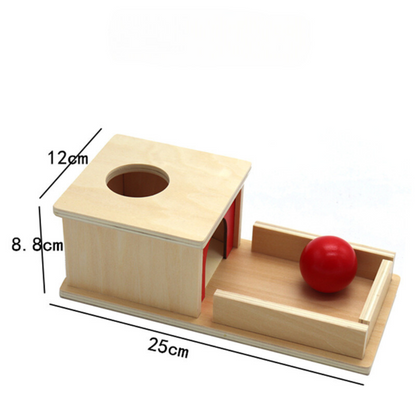 Natural Wood Toy Box with Balls for Kids