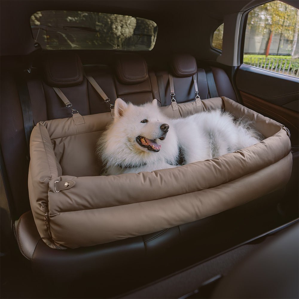 UrbanVoyager | Stylish Durable Large Faux Leather Dog Car Seat Bed 4