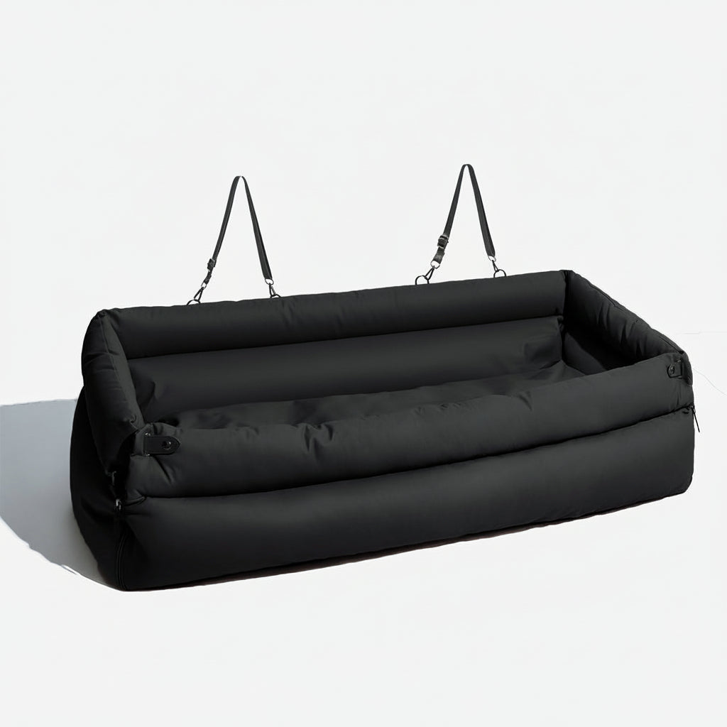 UrbanVoyager | Stylish Durable Large Faux Leather Dog Car Seat Bed 6